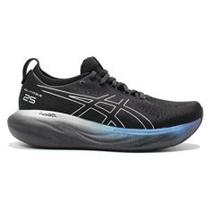 ASICS Tênis de corrida masculino Gel-Nimbus 25 Platinum, Preto/prata pura, 41