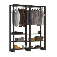 Guarda-Roupa Closet 2 Peças com 2 Cabideiros e 3 Nichos Yes - Nova Mob