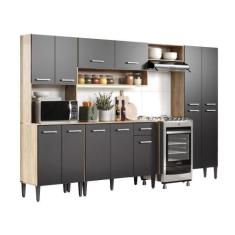 Cozinha Completa Arizona Plus Com Armário E Balcão Carraro - Carvalho/