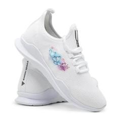 Tênis Casual Urbano Leve Com Palmilha Anatômica Confortável Branco Estampado-Masculino