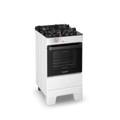 Fogão Esmaltec Ideal Top Glass 4 Bocas 50L Bivolt Branco Com Acendimen