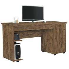 Escrivaninha Mesa Para Computador Quarto Escritório Ariel 1 Gaveta 1 Porta
