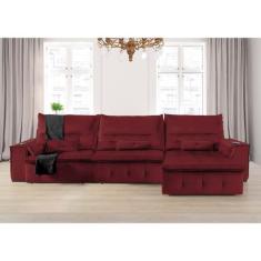 Sofá Fusion 3.60m Elétrico com USB e Vibro Massagem - Sofisticato, vin