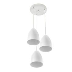 Pendente Cone Bala Sadan Aluminio Triplo Branco - MARRYLUZ