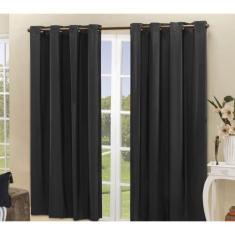 Cortina Blackout PVC corta 100 % a luz 2,80 m x 2,30 m Preto - ECasa