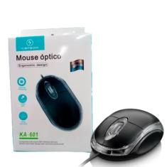 Mouse Preto Com Fio Usb Óptico Computador Pc Notebook Homeoffice - Ath