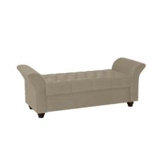 Recamier Divã Morabe P04 160 cm Suede - Amarena Móveis, Bege TCA 941