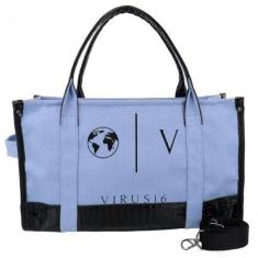 Bolsa Tote Bag Feminina Lona Com Alça Fixa e Tranversal Removível Fechamento Zíper Detalhe Croco-Feminino