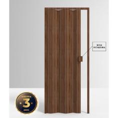 Porta de PVC Sanfonada 210x60cm Permatti Imbuia Marrom