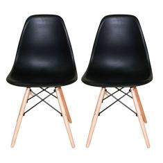 Conjunto 2 Cadeiras Charles Eames Eiffel Preta - Kzabela