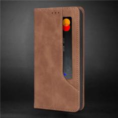 Capa magnética retro flip de couro de luxo para Samsung Galaxy S23 S22 S21 S20 FE S10 S9 Note 20 10 9 Plus Ultra Capa de telefone tipo carteira, marrom, para S20FE (5G) S20Lite