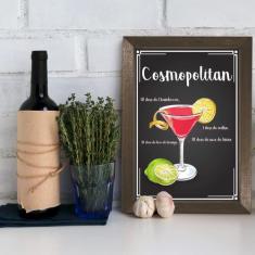 Quadro Bebida Cosmopolitan 22x32cm Moldura Marrom - Quartinhos