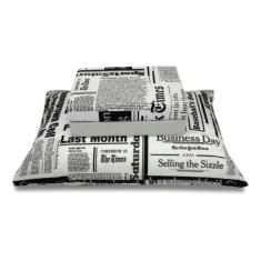 Jogo Lençol 3 Peças Cama Viúva Percal 150 Fios Estampa de jornal - Tha