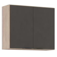 Armário Aéreo Para Cozinha Firenze 2 Portas Avena Grafito - Demóbile