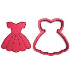 Cortador Marcador Vestido Festa Rodado Estilo Barbie - Doce Impresso, 