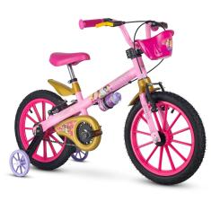 Bicicleta Infantil Aro 16 Princesas com Rodinhas, Nathor