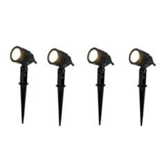 Kit 4 Peças Spot Luz Amarela Espeto para Jardim 3W Ecoforce