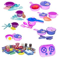 Kit Cozinha Infantil Panela Fogão Mercado Completo 67pç