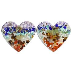 rockcloud Pacote com 2 puxadores de gaveta de pedras de cristal de resina em forma de coração, puxador de gaveta de armário com parafusos, decoração de casa