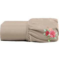 Lençol Dia A Dia Percal Solteiro Elástico Barato - Tabaco - Casa Show 