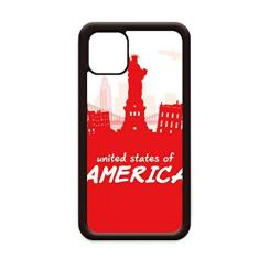 Capa Red Outline Landmark America EUA para iPhone 12 Pro Max para Apple Mini Mobile Case Shell