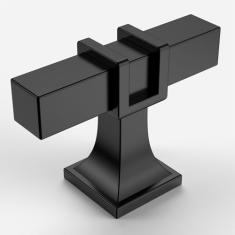 Amerdeco Pacote com 10 puxadores de armário pretos foscos 1,46 polegadas (37 mm) puxadores de armário de orifício único puxadores retangulares de cômoda puxadores de gaveta e puxadores para armários