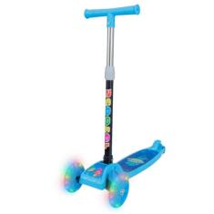 Patinete Infantil 3 Rodas Dobrável Com Luzes LED Altura Regulável Criança Menino Menina