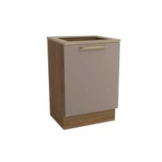 Balcão Cozinha p/Cooktop Botanic M629 top 1 Porta c/Tampo 60cm Nogueira/Fendi/Nogueira - Kappesberg