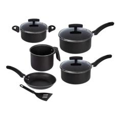 Conjunto De Panelas Grandes Teflon 6 Peças - Pop Lar, Preto