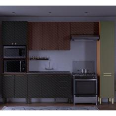 Paneleiro de Cozinha Sálvia 40cm 2 Portas Freijó/Verde