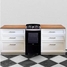 Fogão de Chão 4 Bocas À Gás Mesa Vidro Temperado Grades Ferro Digital 