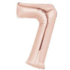 Balão Metalizado Rose Gold Número 7 - 70cm