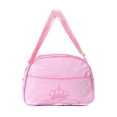 Bolsa Maternidade Rosa com Zíper e Alça Para Bebê