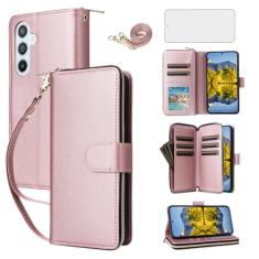 Asuwish Capa de celular para Samsung Galaxy A54 5G com protetor de tela de vidro temperado e carteira com zíper e compartimento para cartão com suporte flip acessórios para celular A545G A 54 54A 4G