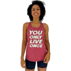 Regata Feminina Recorte Nadador MXD Conceito You Only Live Once, M, Ve