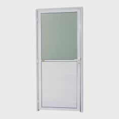 Porta de Alumínio Lambri e Vidro 210x90cm com Vidro Boreal Super Brimak