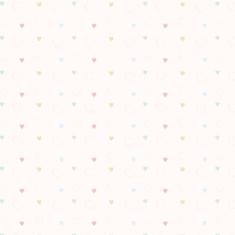 Papel De Parede Rosa Com Corações Coloridos Adesivo Quarto