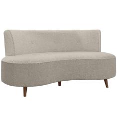 Sofá Chaise Living 2 Lugares 135cm para Sala Istambul K01 Bouclê Bege - Lyam Decor