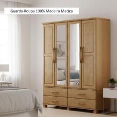 Guarda Roupa Bipartido 4 Portas e 4 Gavetas Linha Ouro Finestra Móveis