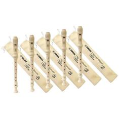 Kit 5 flautas yamaha yrs24bbr soprano barroca