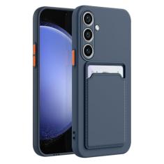 Capa para Samsung Galaxy S23-FE, capa de telefone Samsung Galaxy S23 FE com suporte minimalista para cartão de crédito TPU silicone resistente a arranhões fina com compartimento para cartão capa