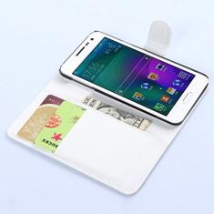 Capa para Samsung Galaxy A3 (2015) – Capa flip carteira de couro PU para Samsung Galaxy A3 (2015), capa de proteção de telefone estilo empresarial, capa com [compartimentos para dinheiro e cartão]
