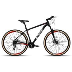 Bicicleta Aro 29 KSW XLT 1x9v Relação Single e Catraca K7 11/36D Hidráulico Trava no Ombro-Unissex