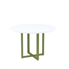 Mesa de Reunião Redonda 100cm Mrr1100p25tub Branco/Verde Miró