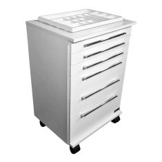 Mesa Carrinho Auxiliar Mdf Gavetas E Rodízios