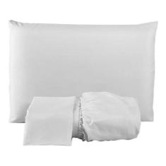 Jogo De Lençol Microfibra Casal Queen 3 Peças Branco - Confecções evan