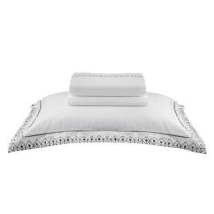 Jogo Lençol Queen Percal 600 Fios Bordado Algodão Egípcio - By the Bed