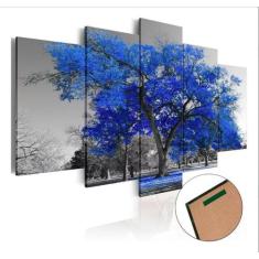 Quadros Decorativos Arvore Vida Botanico Sala Quarto Azul - Dropx4