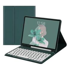 Teclado Redondo + Capa Couro Para Samsung Tab S8 Ultra 14.6polegadas