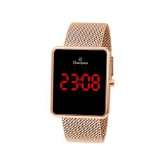 Relógio Feminino Digital Champion Rosé Espelhado CH40080Z